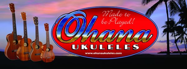 Logo for Ohana Ukuleles "Made to be Played!"