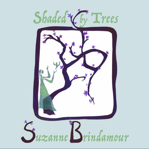 Shaded by Trees album cover showing a stylized woman standing at the foot of the tree with a bird flying out of her hand